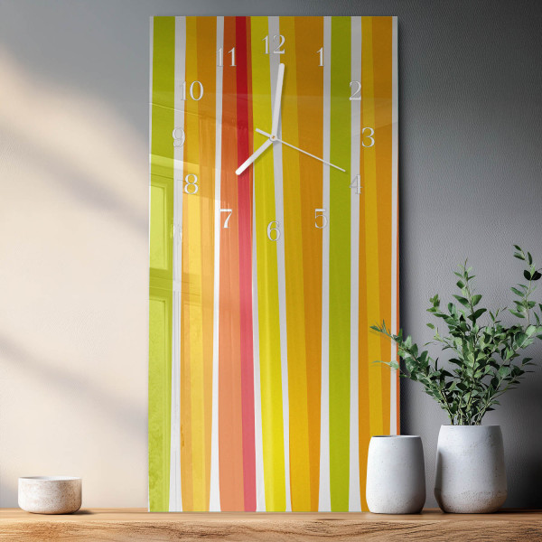 Zegar szklany 30x60 Paski zegar ścienny