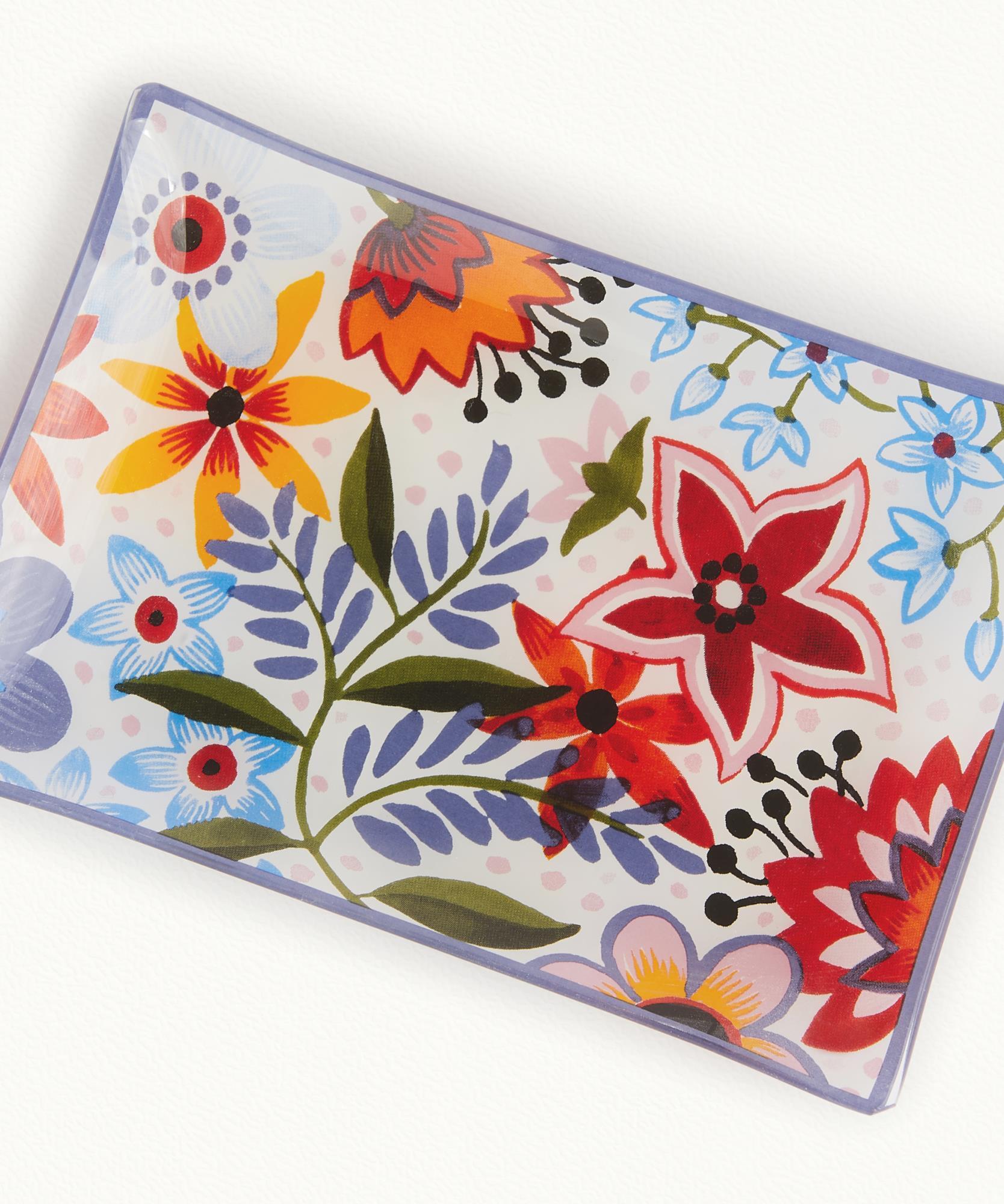 Porte savon Fleurs - Verre décoré