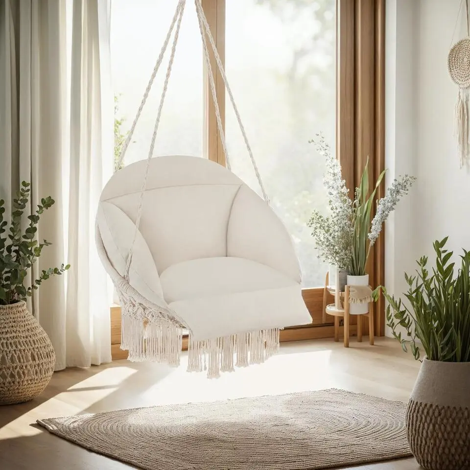 tectake Hangstoel Samira, Beige