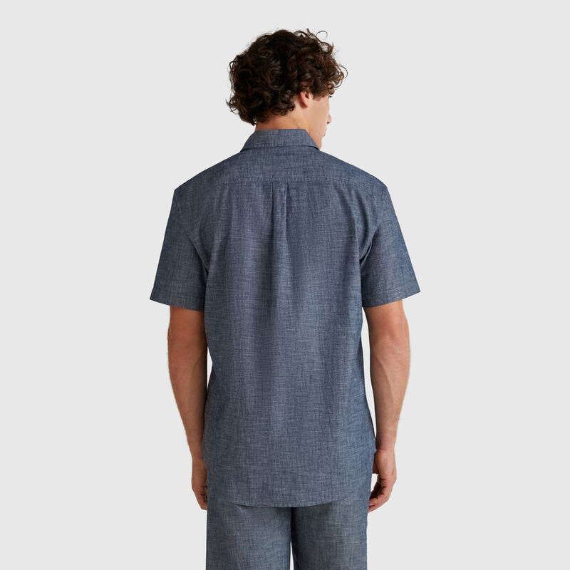 Short sleeve chambray shirt