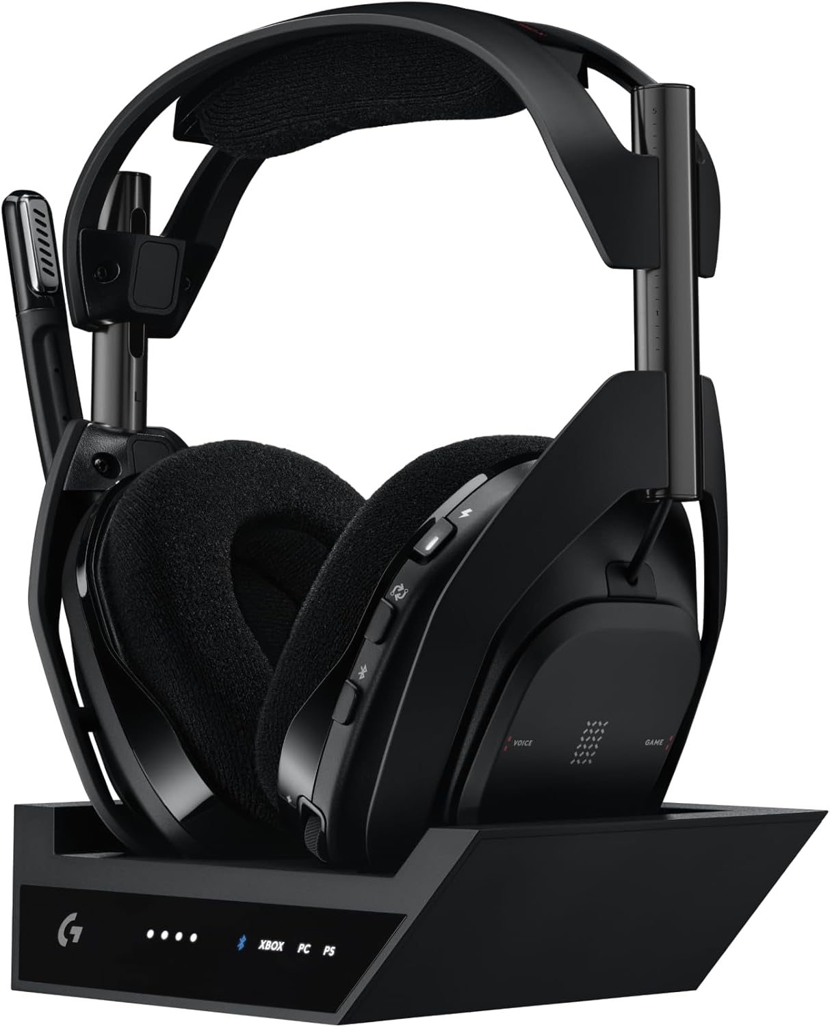 Logitech G Astro A50 X Omni-Platform Wireless Gaming Headset + Base Station for PS5  Xbox  PC PLAYSYNC Video & Audio Switcher  HDMI 2.1 4K 120Hz  24hr Battery  2.4GHz & BT-Black (Renewed)