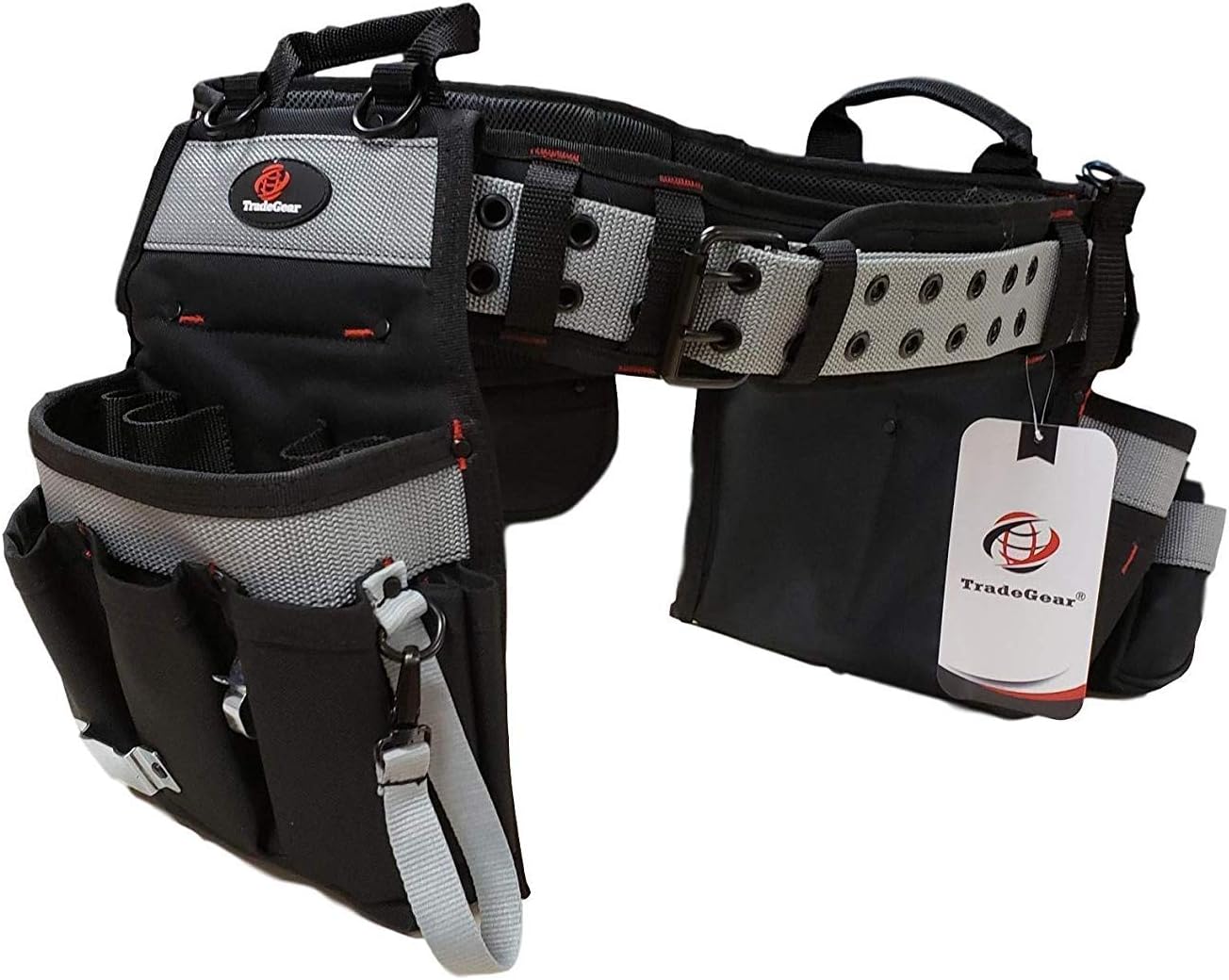 TradeGear Part#SZA Electrician's Belt & Bag Combo - Heavy Duty Electricians Tool Belt Designed for Comfort & Durability - Ideal for All Electricians Tools - Fits Sizes S - L (26-40)