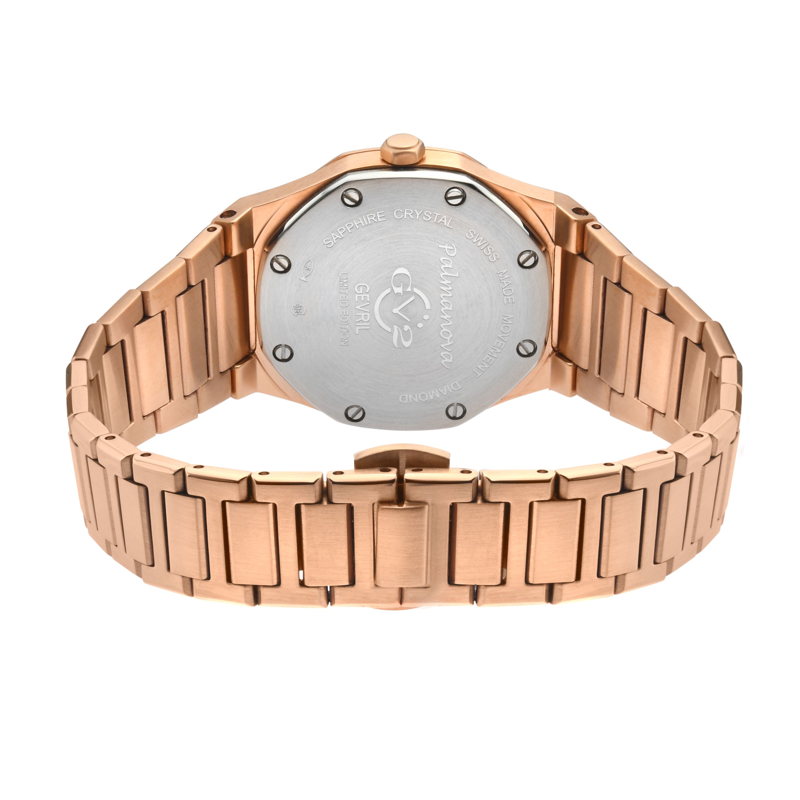 GV2 Palmanova Black Dial rose gold Swiss Quartz  Watch