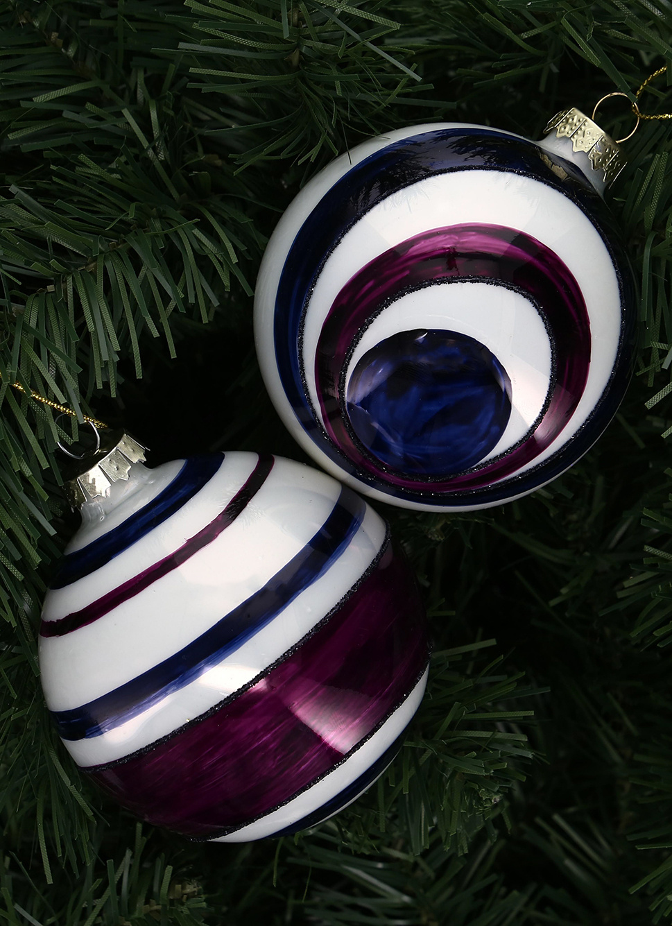 BOULE RAYÉE BI-COLORE (MODÈLE ALÉATOIRE) SAPHIR