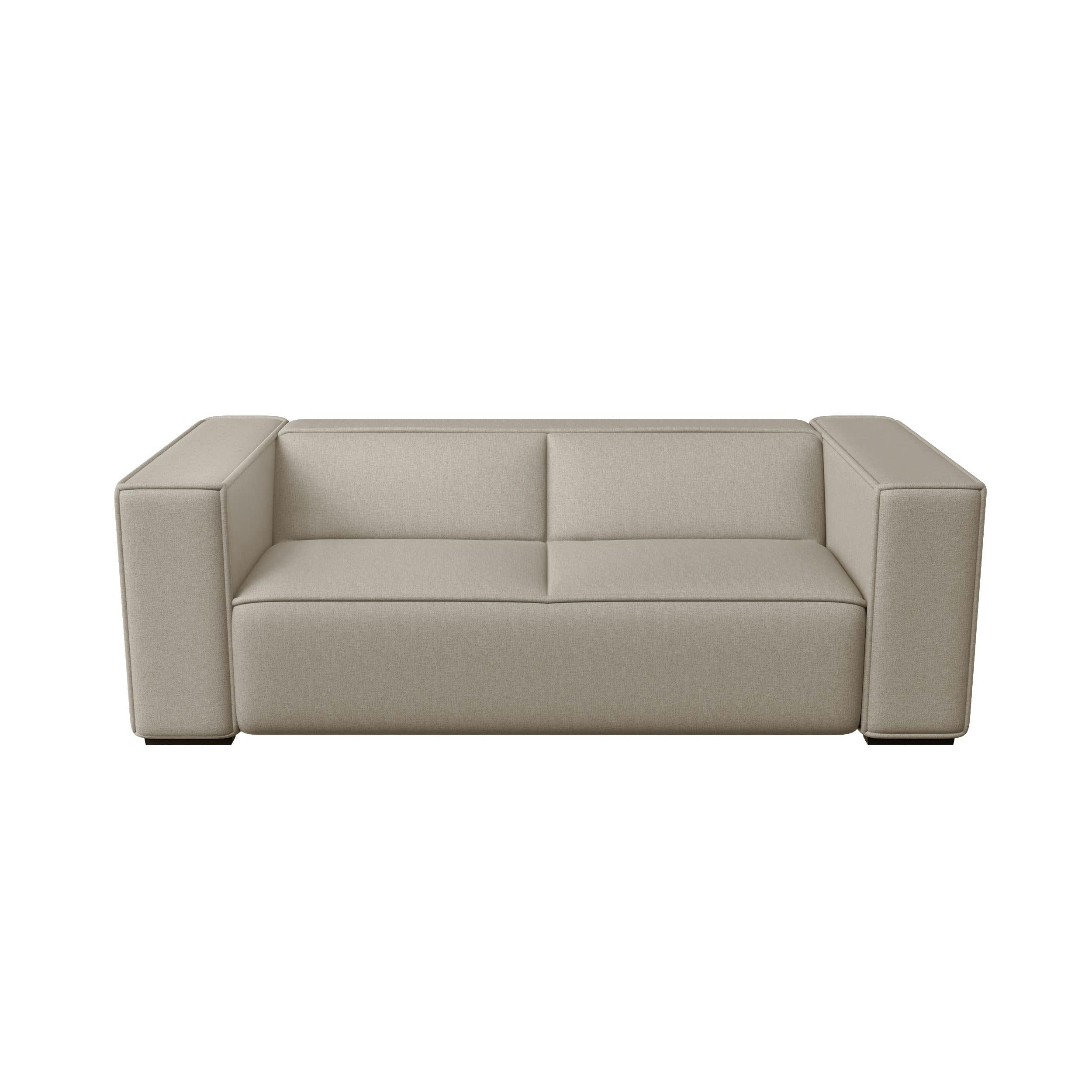 KAYA - Canapé 3 places tissu tramé beige