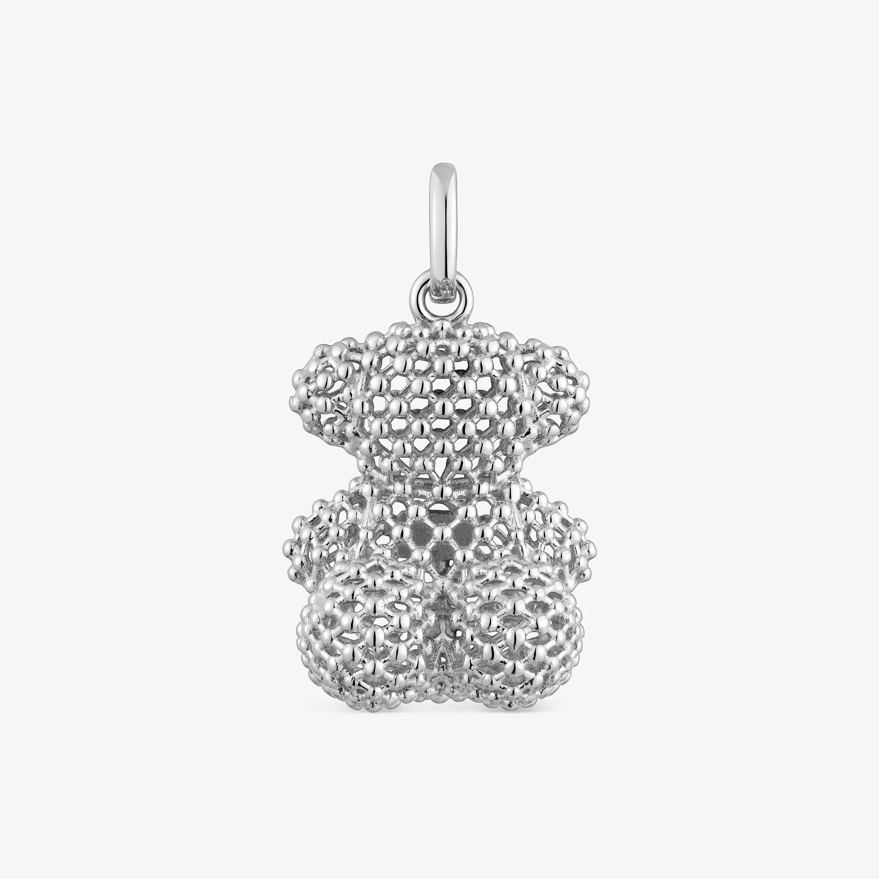 Colgante oso mediano texturizado de plata 22 mm Bold Bear