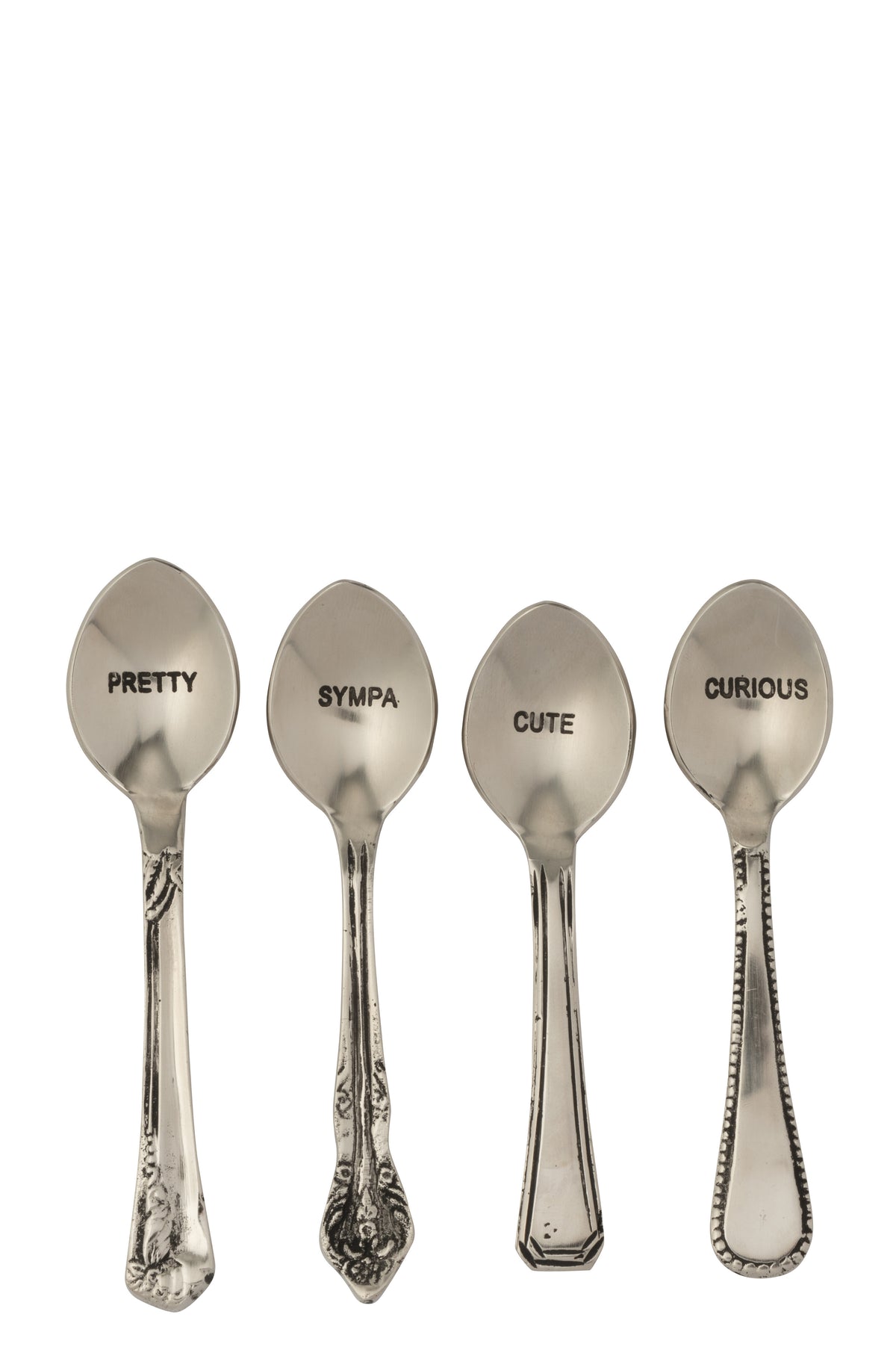 J-Line lepel Messing - brass - zilver - doos van 4