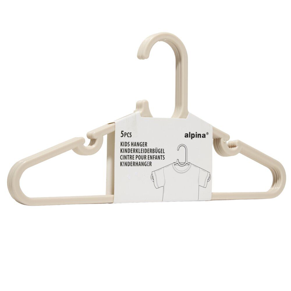 Cintre enfant x5 plastique beige L29cm