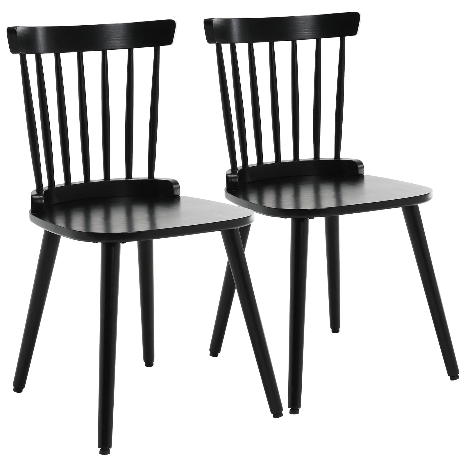 Farmhouse Spindle-Back Windsor Dining Chairs with Solid Wood