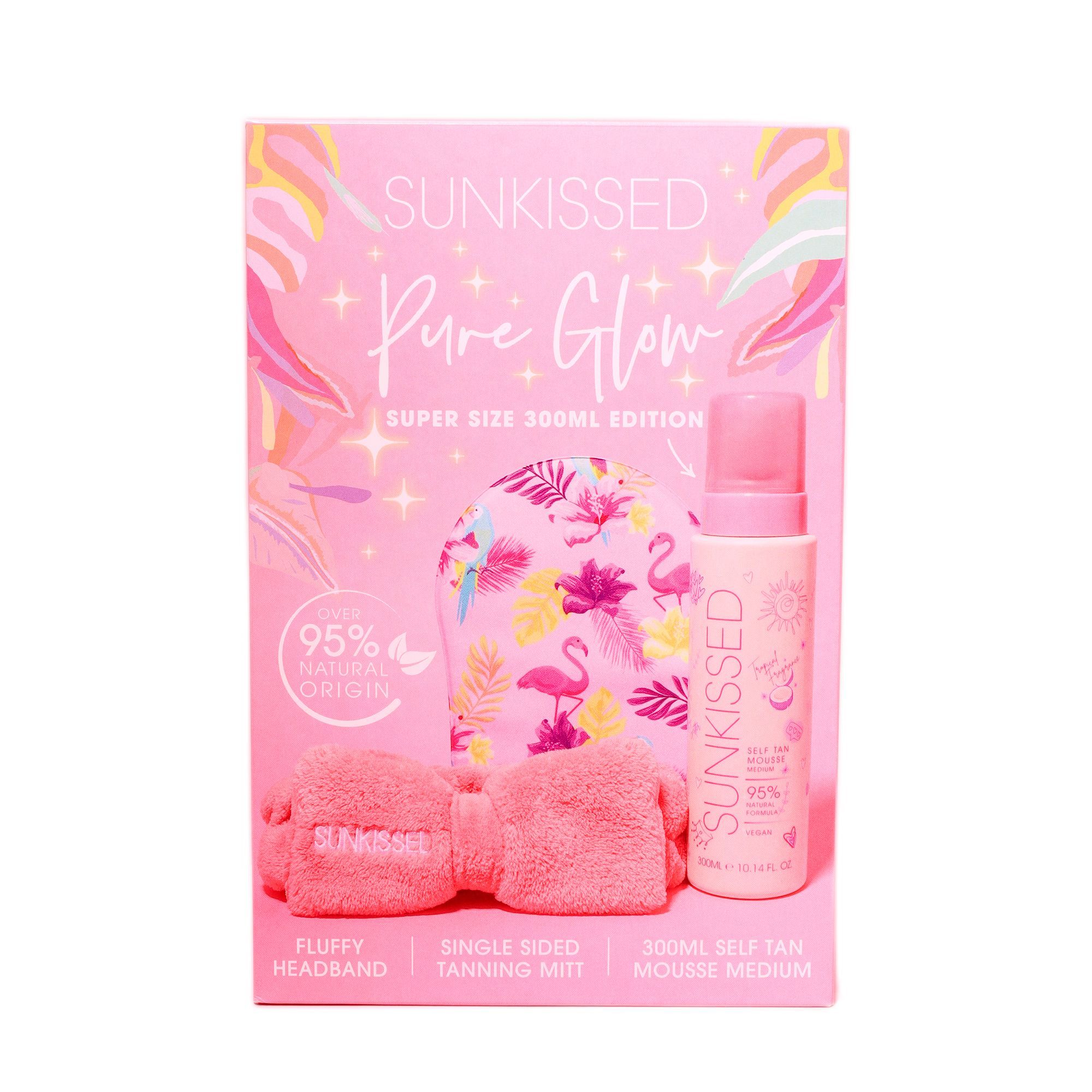 Sunkissed Pure Glow Medium Edition Set - Mitt, Headband, Tan 300ml