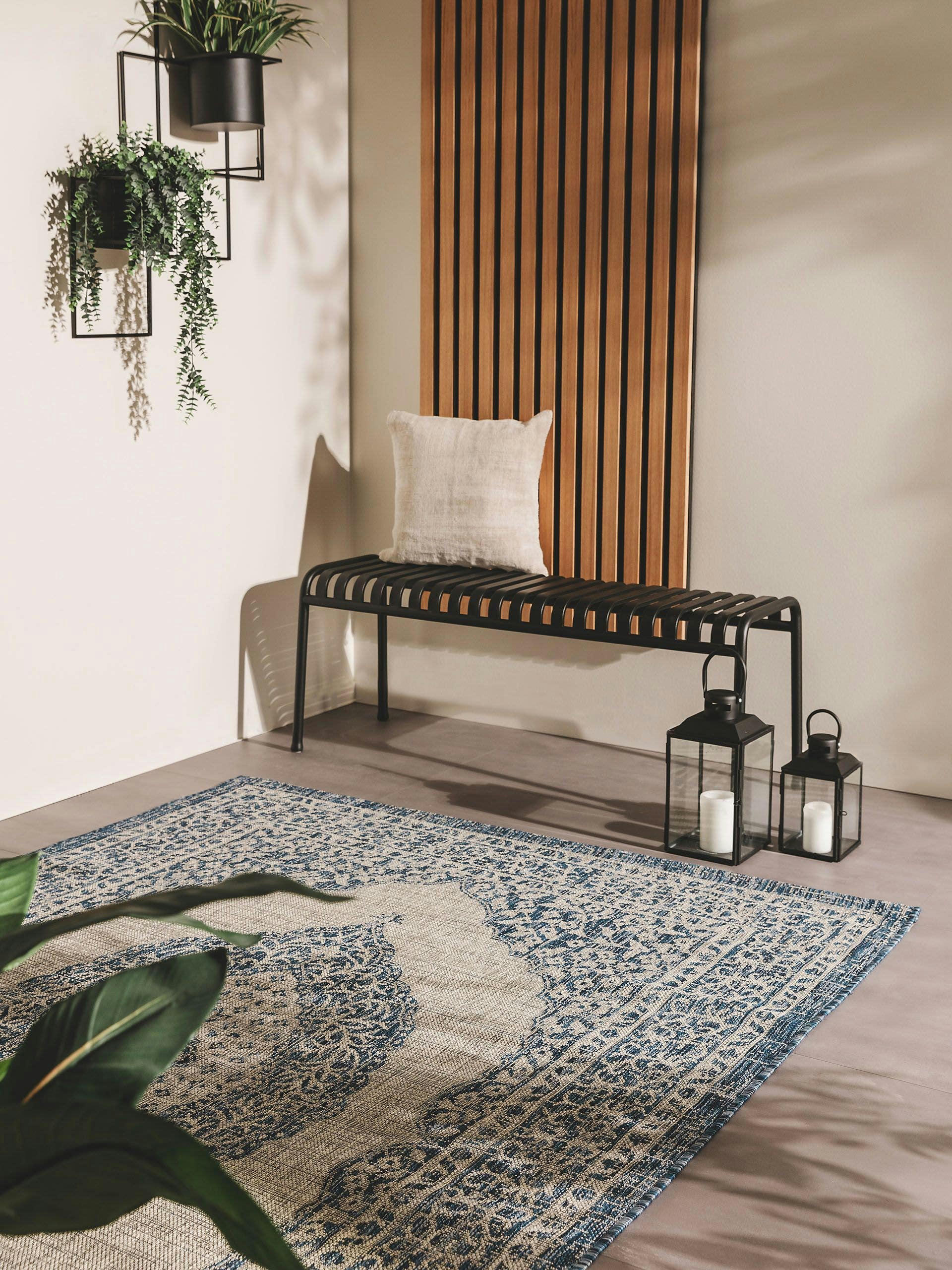 CLEO - Tapis d'extérieur & intérieur bleu 240x340