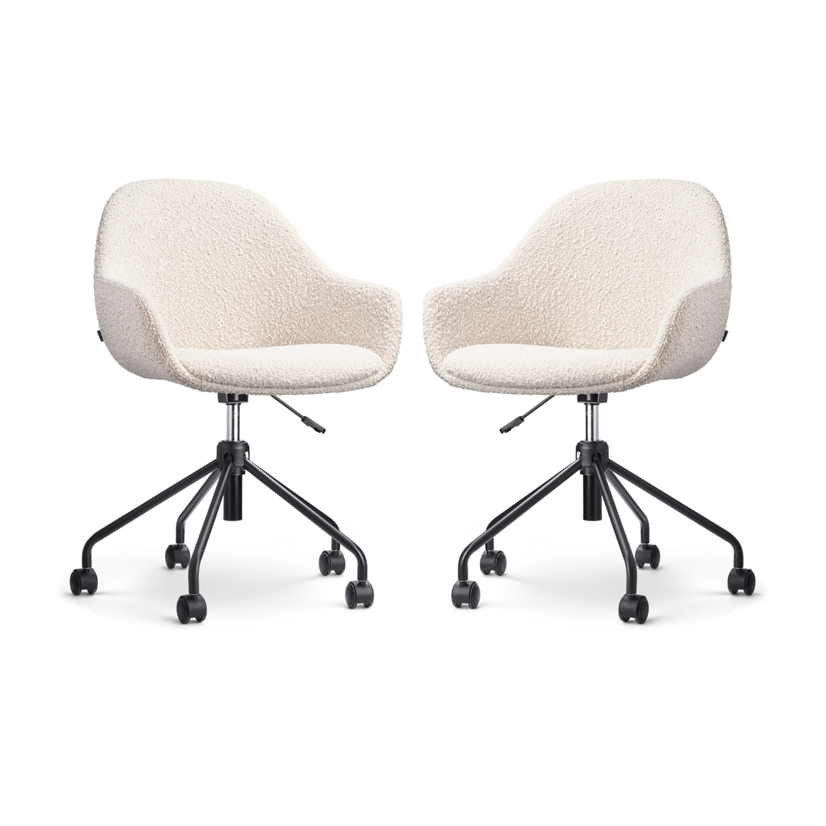 Nolon Nout-Mae Bureaustoelen Set van 2 - Bouclé Beige - Zwart