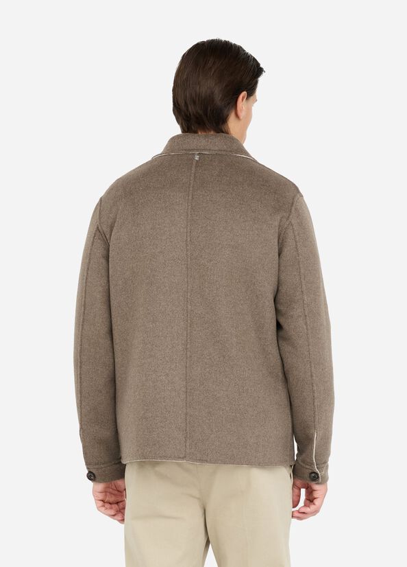 Giacca overshirt reversibile in lana