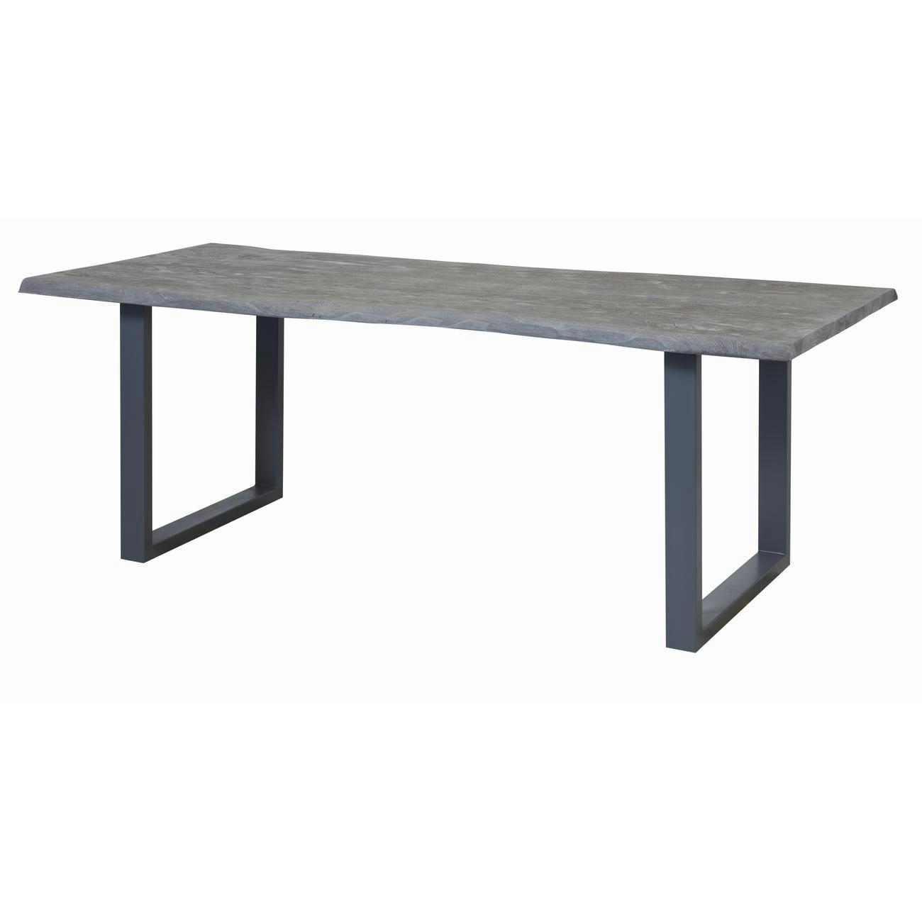 NIVEN - Table à manger en Acacia Massif 10 personnes Gris