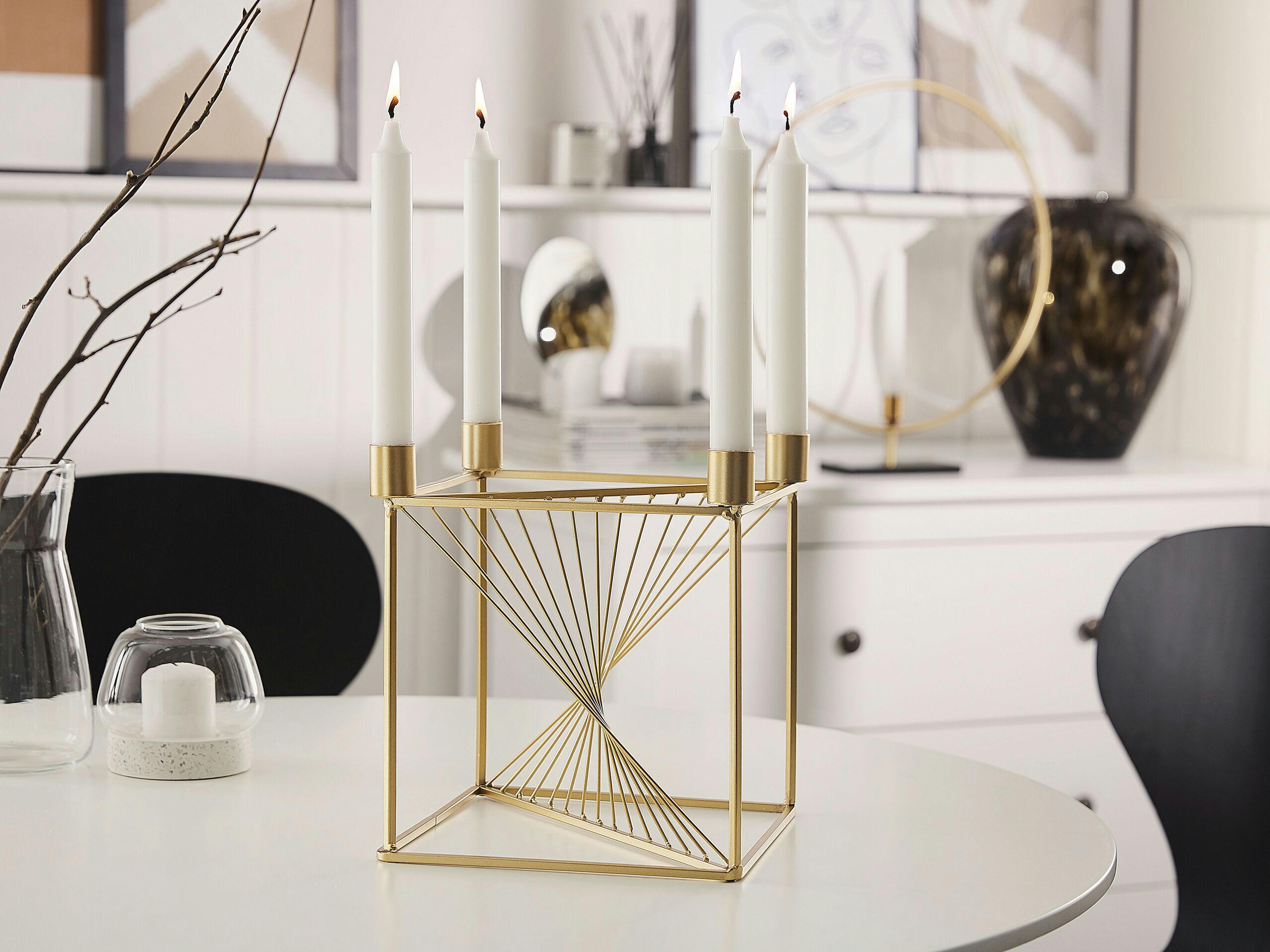 MINDORO - Bougeoir design doré 4 bougies