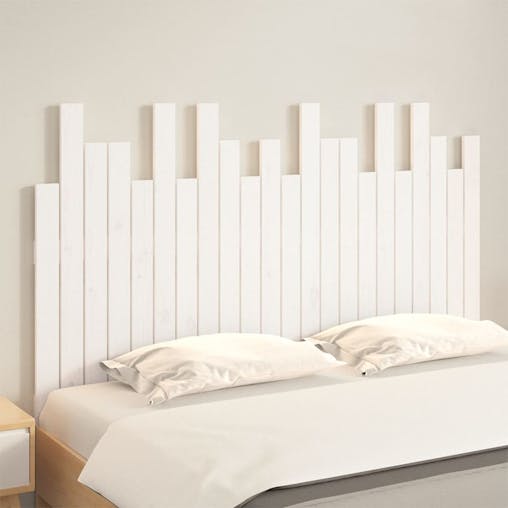 NNEVL Wall Headboard White 140x3x80 cm Solid Wood Pine
