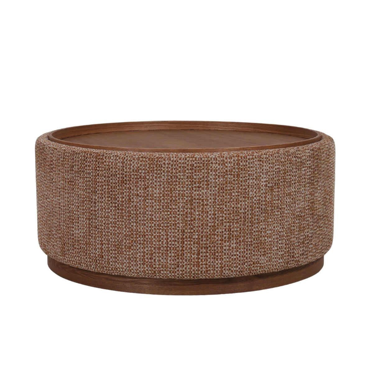 DÉJA Living Salontafel Marcia - Rond Terra/Walnoot - Incl. Opbergruimte - Ø83cm