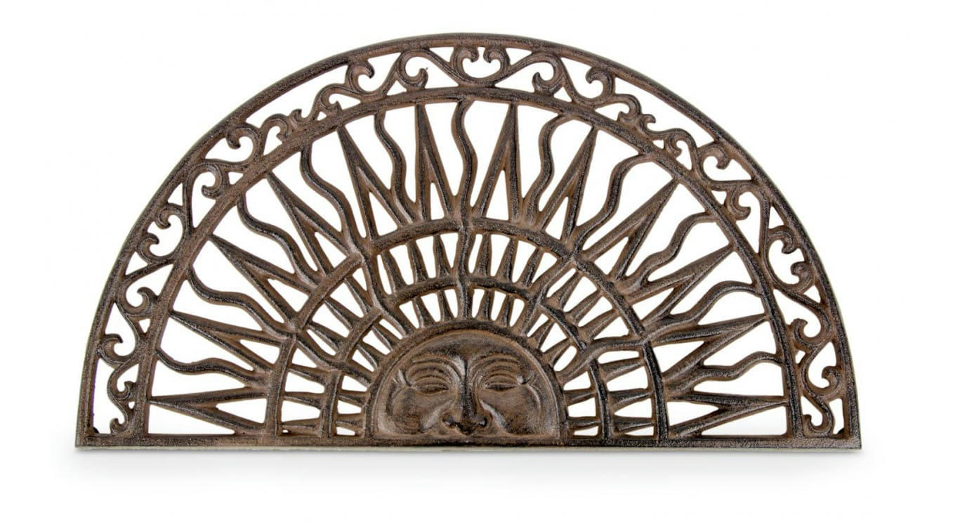 - Paillasson Demi Lune Fonte Marron 69.5x2.5x37.5cm