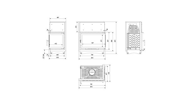 Insert cheminée OLIWIA 18 BS vitre à droite