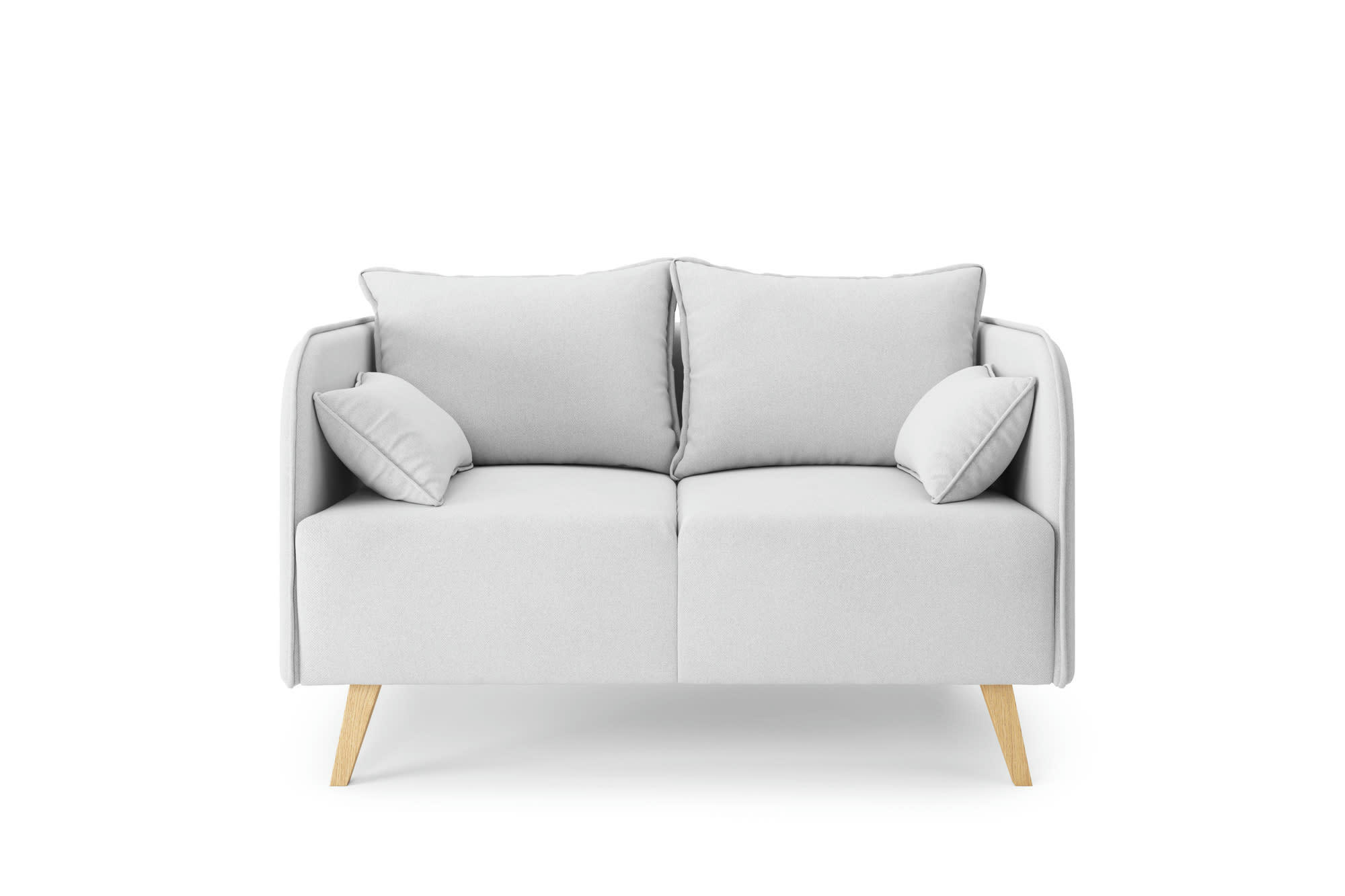 SARAH - Canapé droit en tissu 2 places gris clair