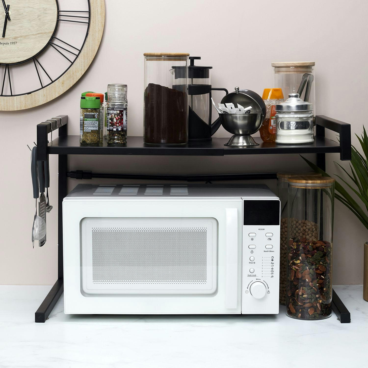 - Organisateur modulable pour micro-onde noir