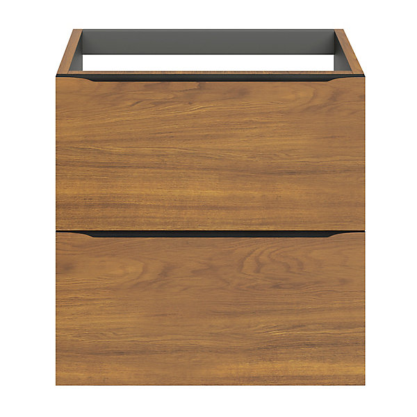 Meuble sous vasque suspendu effet noyer l.60 x H.60 x P.45 cm, GoodHome Imandra
