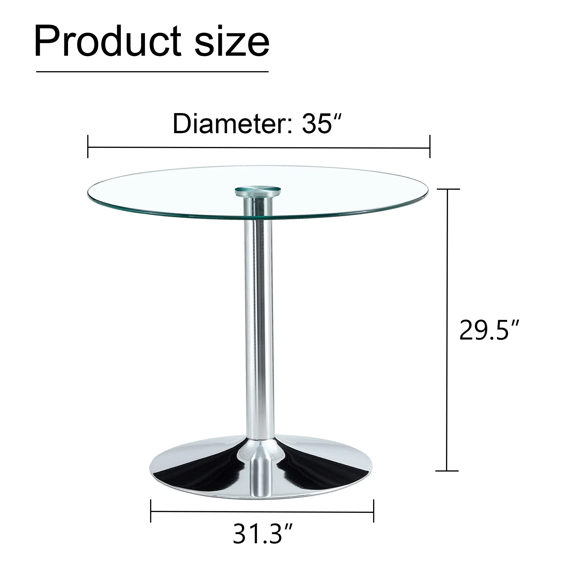 Diameter Glass Top And A Modern, Minimalist Round Dining Table With Metal Legs