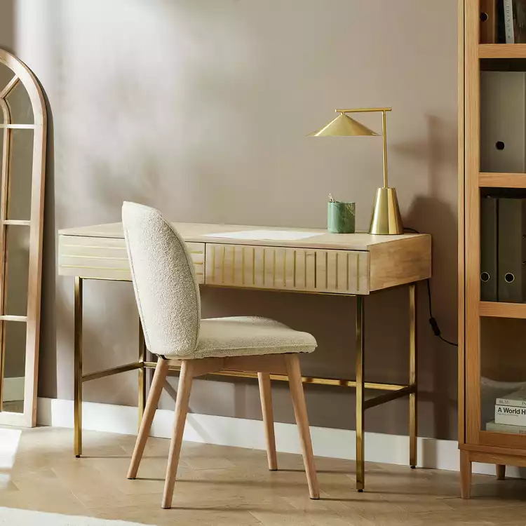 Habitat Samara 2 Drawer Office Desk - Light Wood