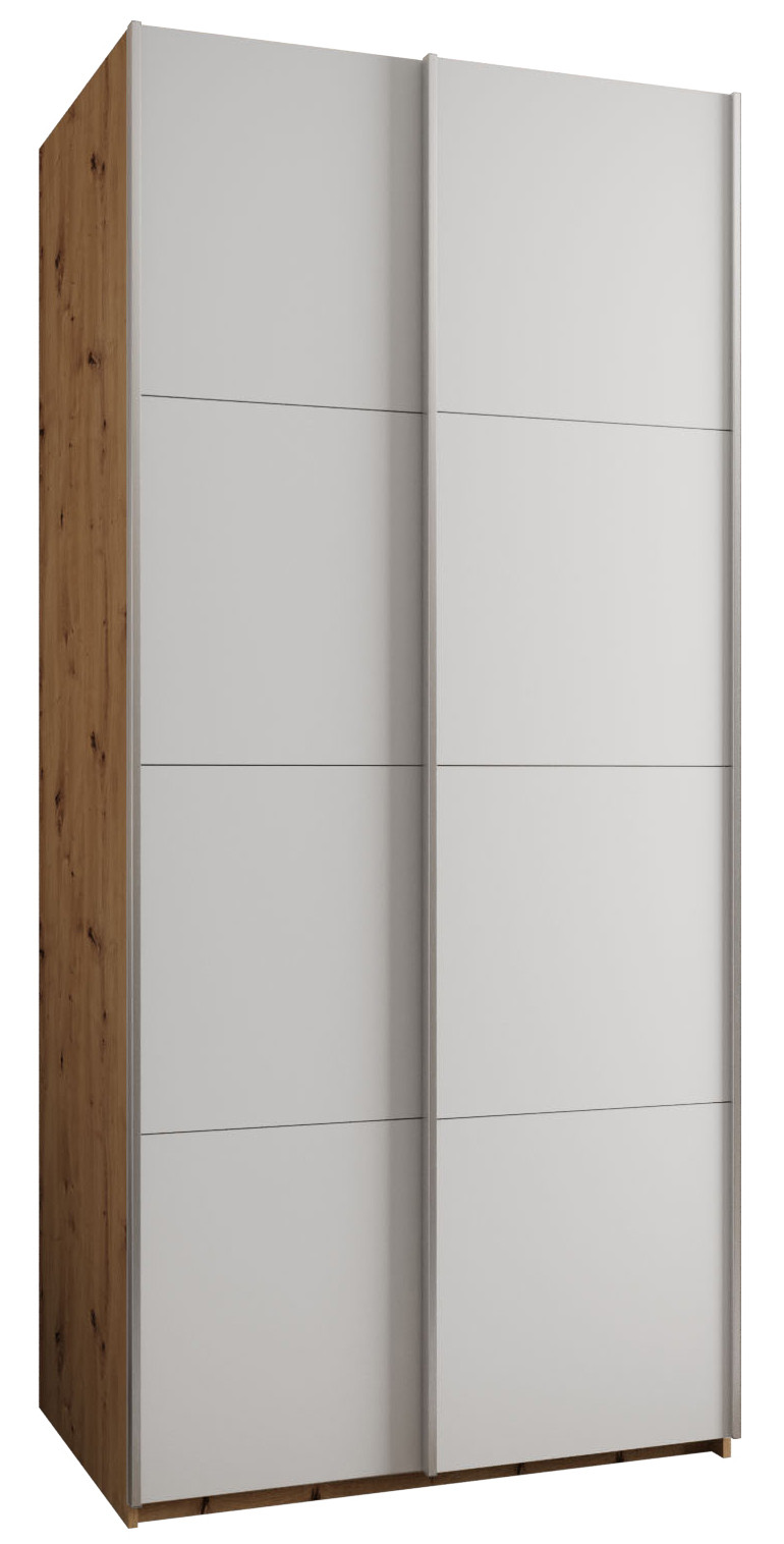 Szafa przesuwna 64 wysoka Lux 1 110 artisan biały srebrny