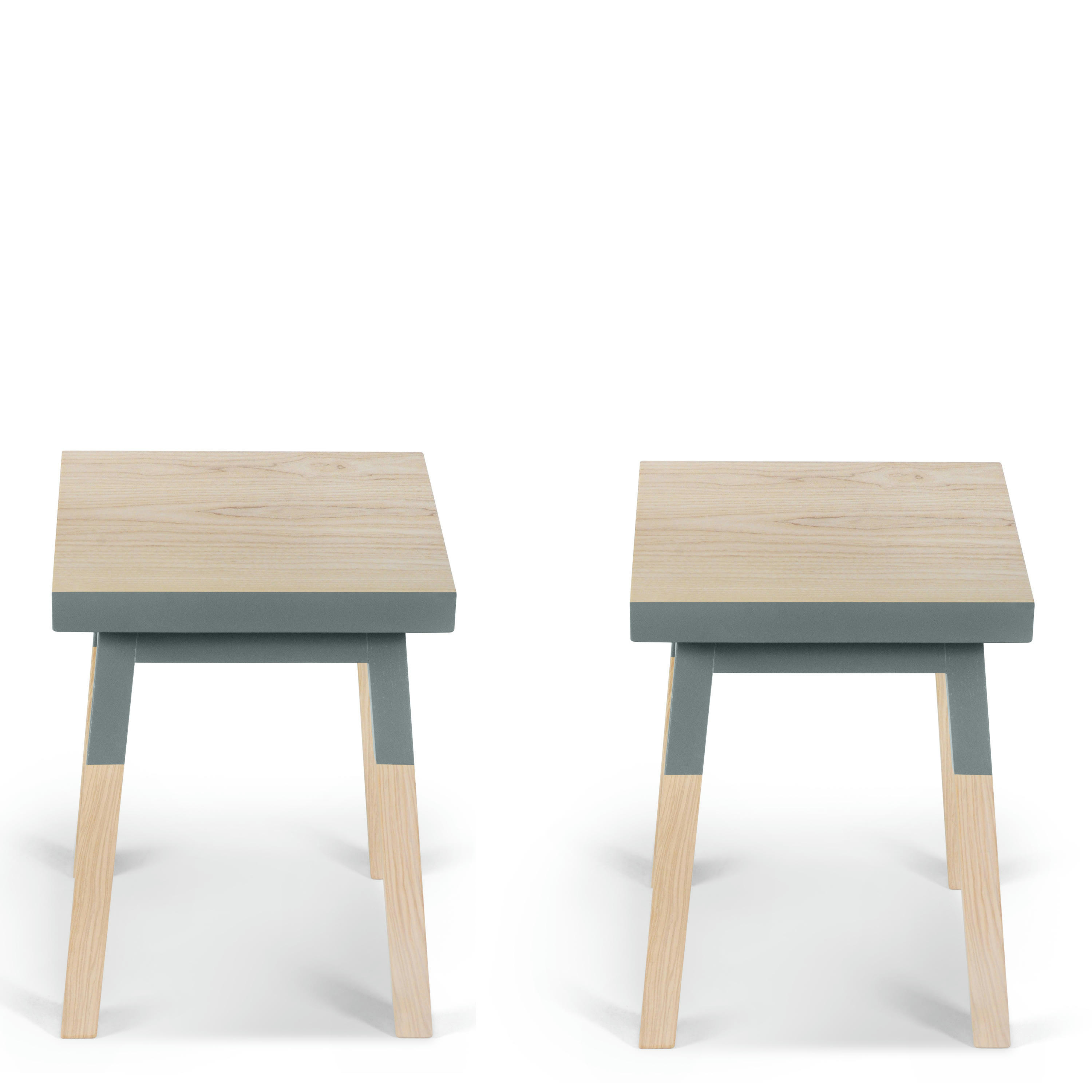 EGEE - 2 tabourets 100% frêne massif, assise 35 cm