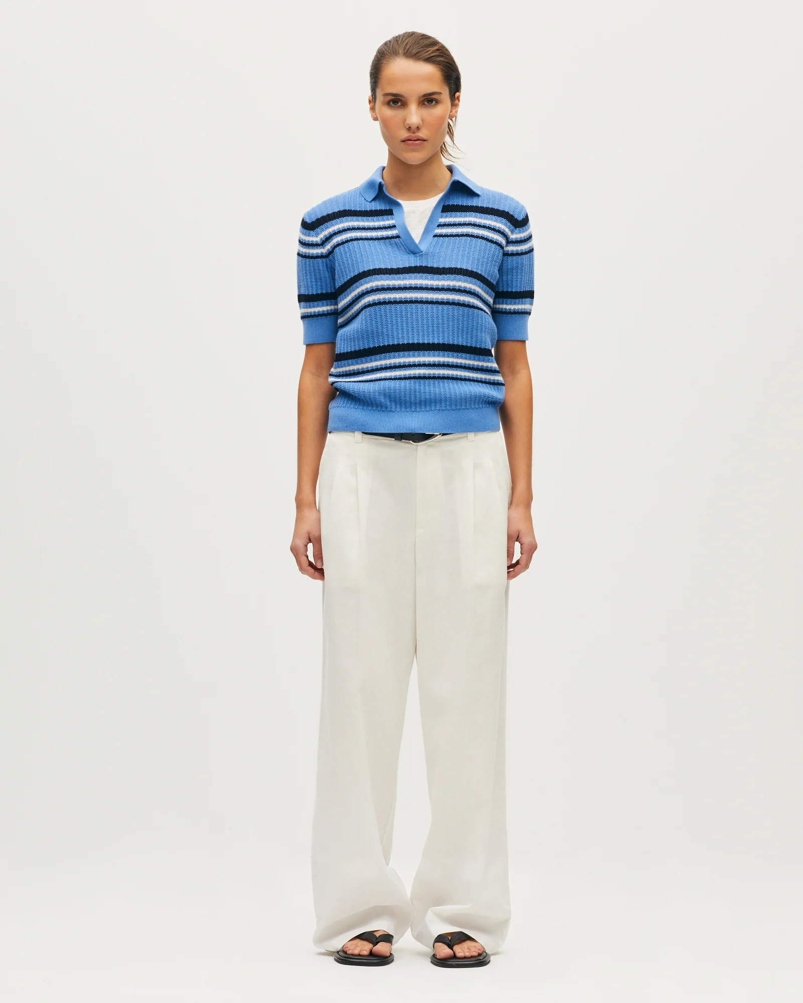 Polo en maille point fantaisie