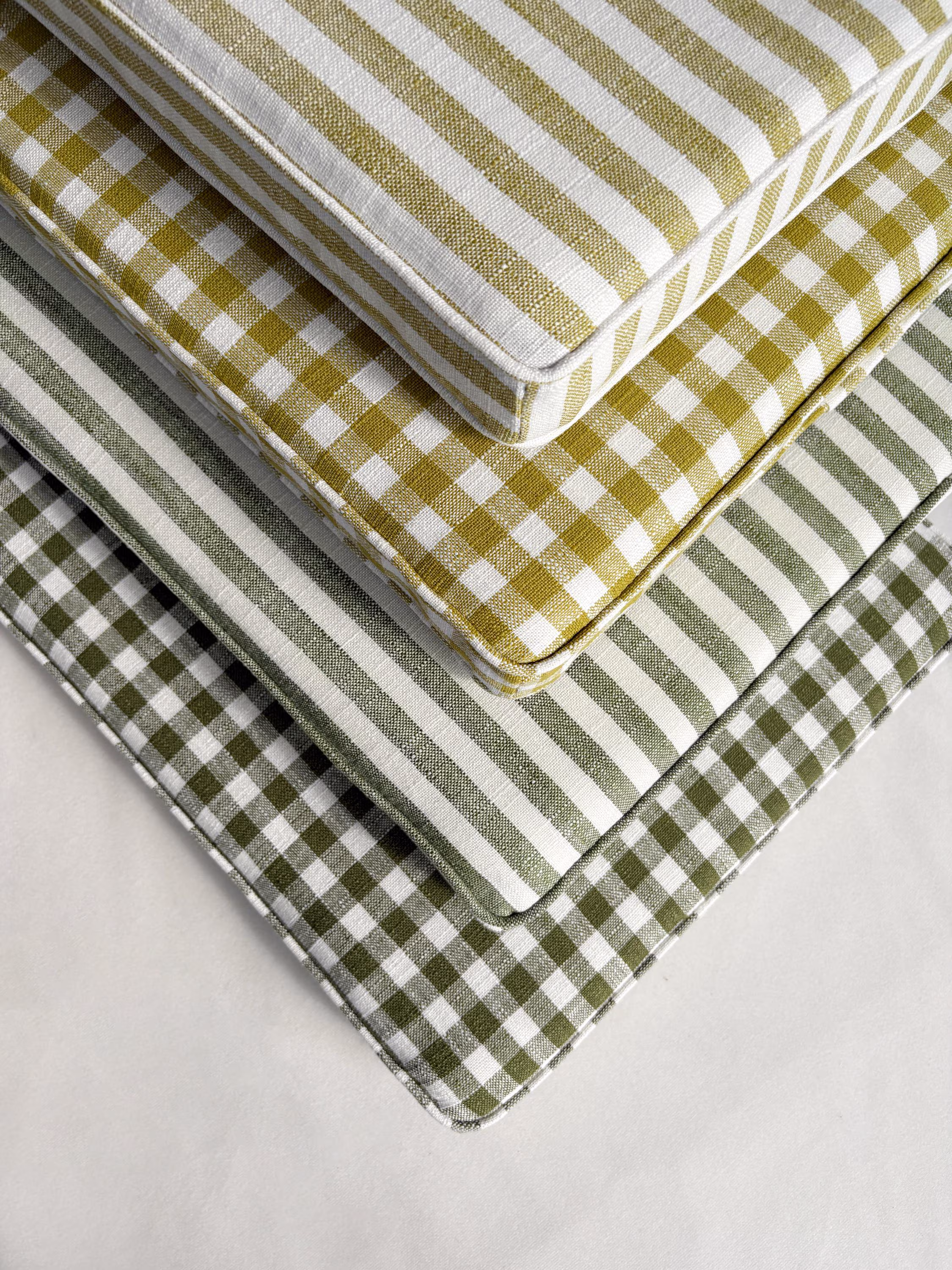 Striped linen cushion,Gingham cushion, window seat cushion, optional colors and sizes