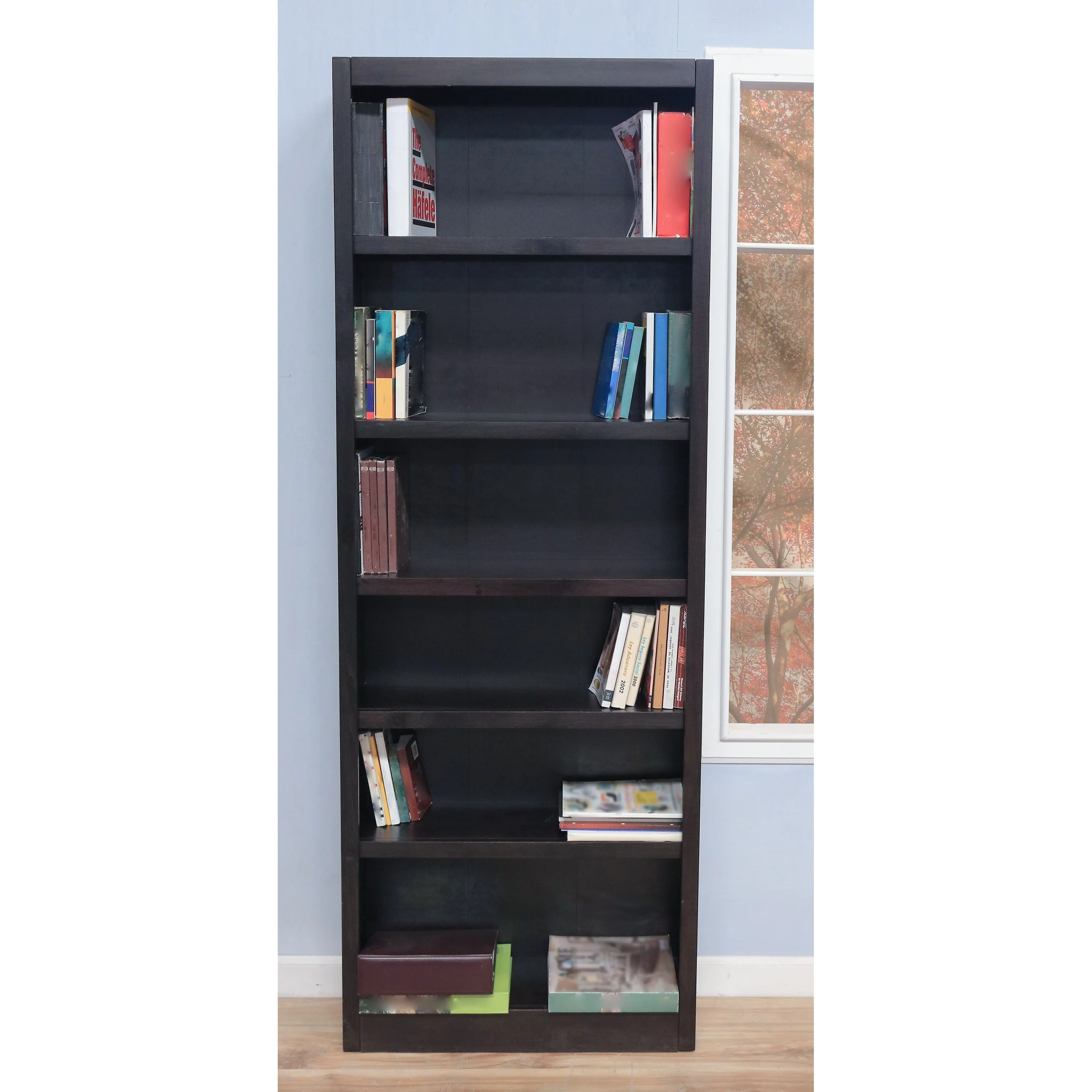 Concepts in Wood 6 Shelf Wood Bookcase, 84 inch Tall