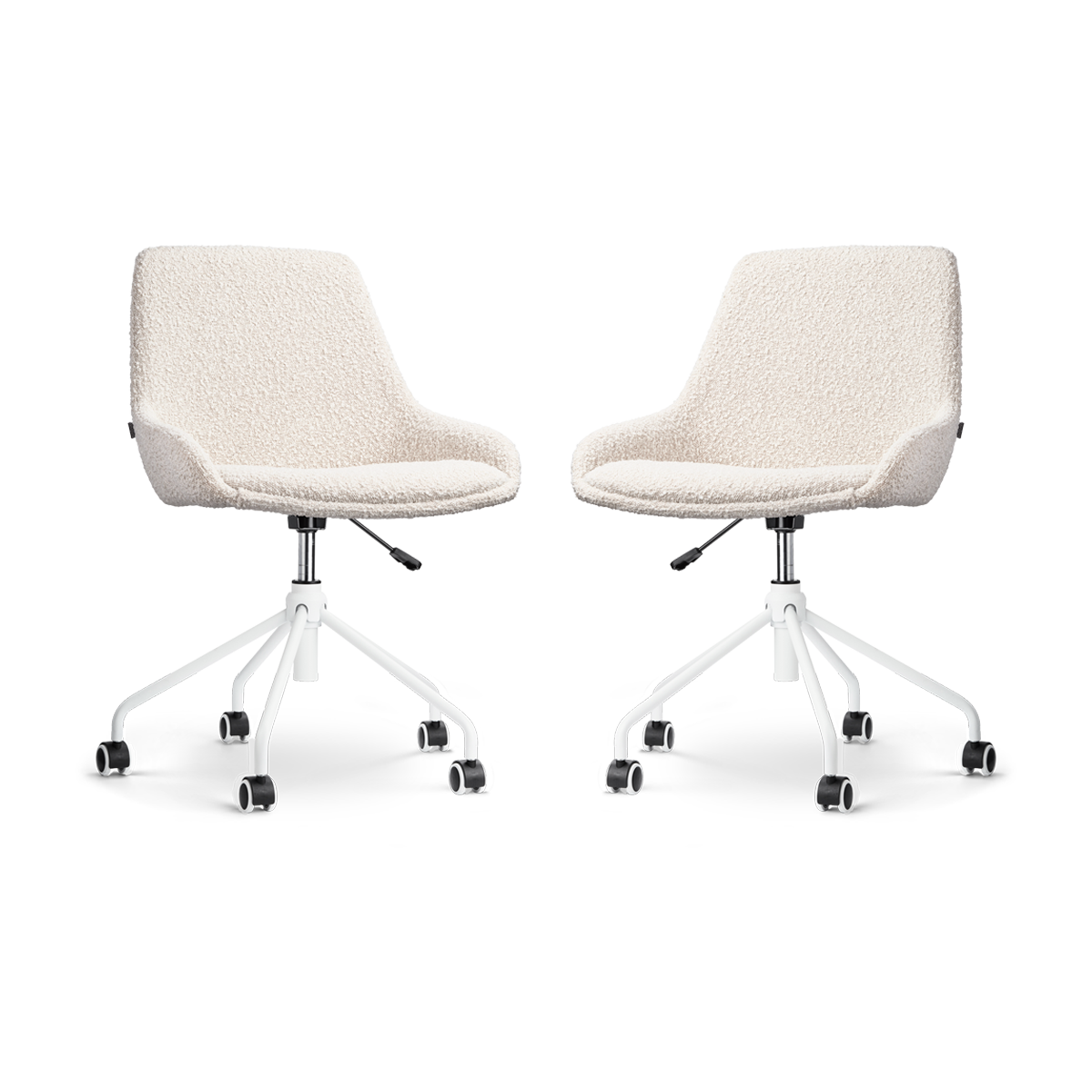 Nolon Nout-Isa Bureaustoelen Set van 2 - Bouclé Beige - Wit