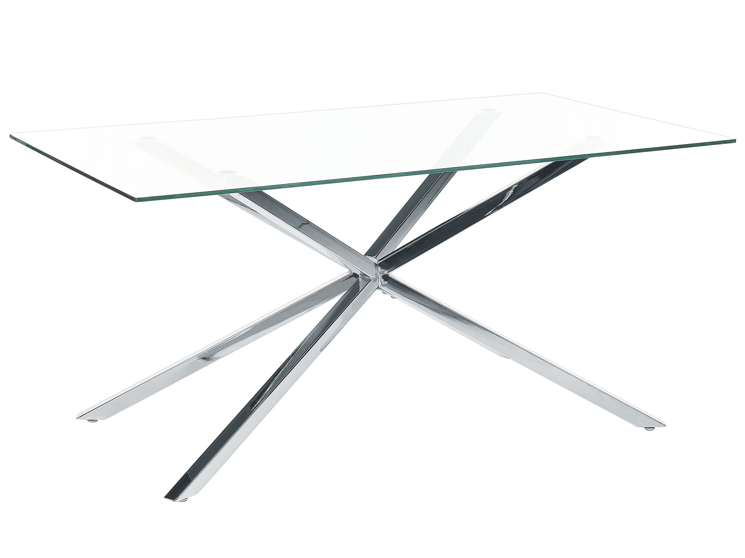 Stół do jadalni 160 x 90 cm dla 4 osób szklany srebrny