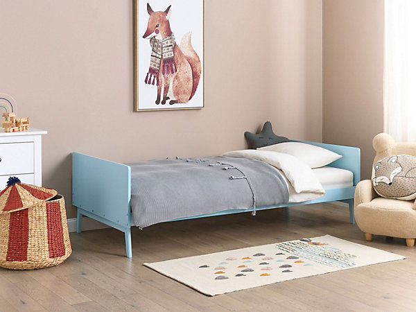 Lit avec sommier Bois de pin BONNAC 90 x 200 cm Bleu clair