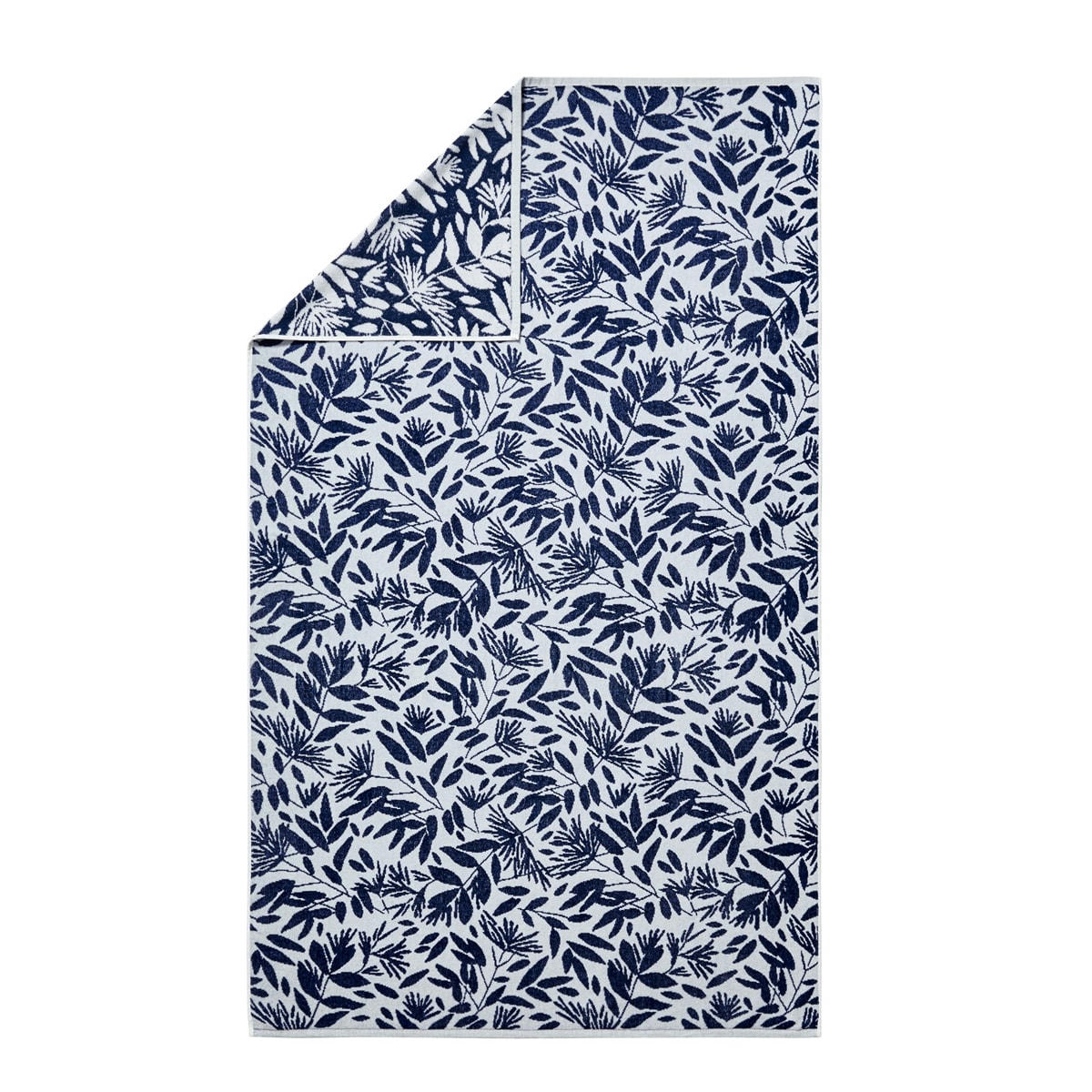 BREHAT - Drap de plage imprimé en coton marine 100x180