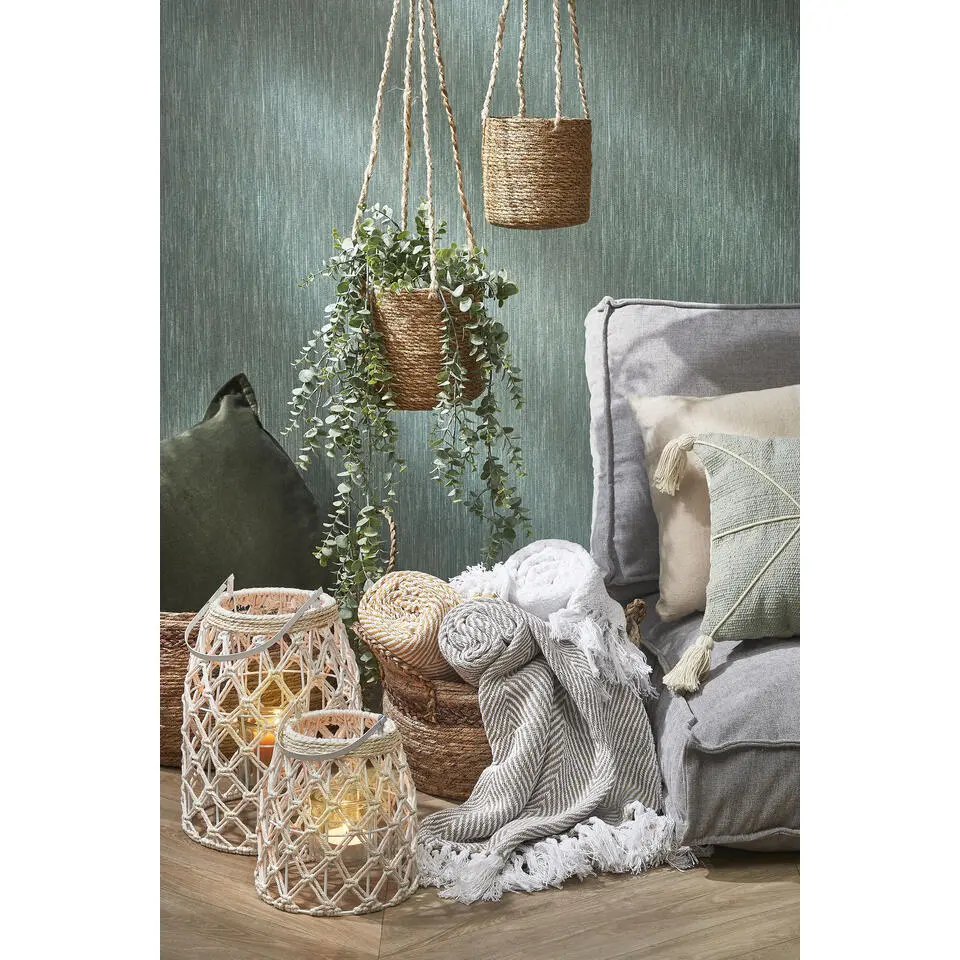 Mica Decorations Atlantic Plantenmand Set van 2 - &Oslash;16 cm - Lichtbruin