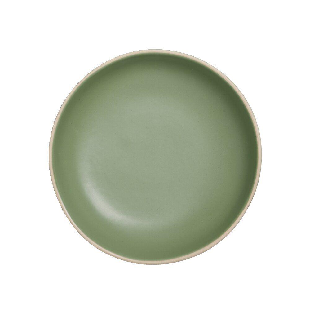Assiette creuse en faïence vert Ø20xH4cm