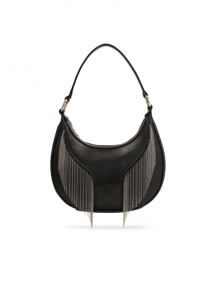 Small shoulder bag with metal tassels