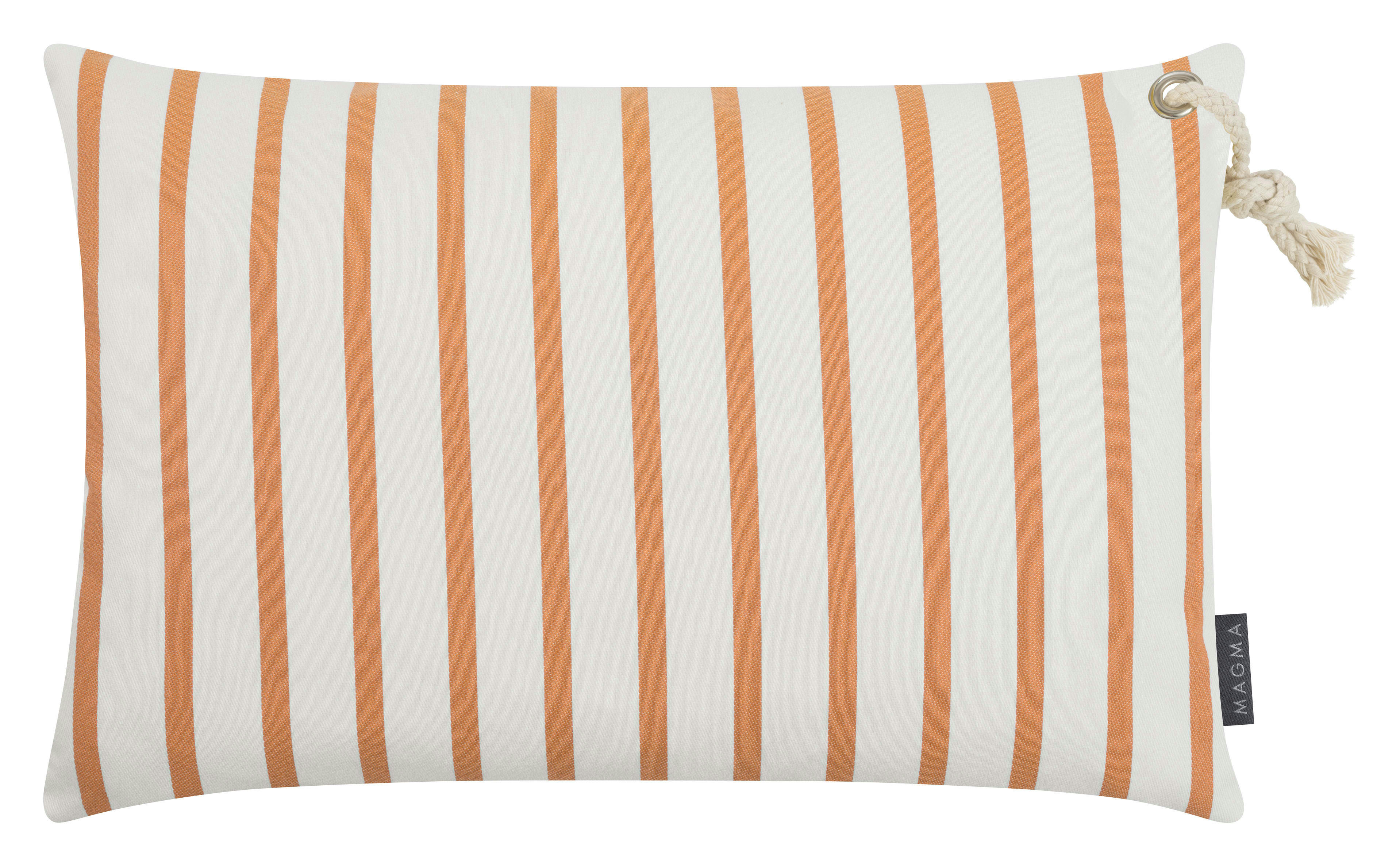 MALTA - Housse de coussin extérieur rayée dralon orange - 60x40
