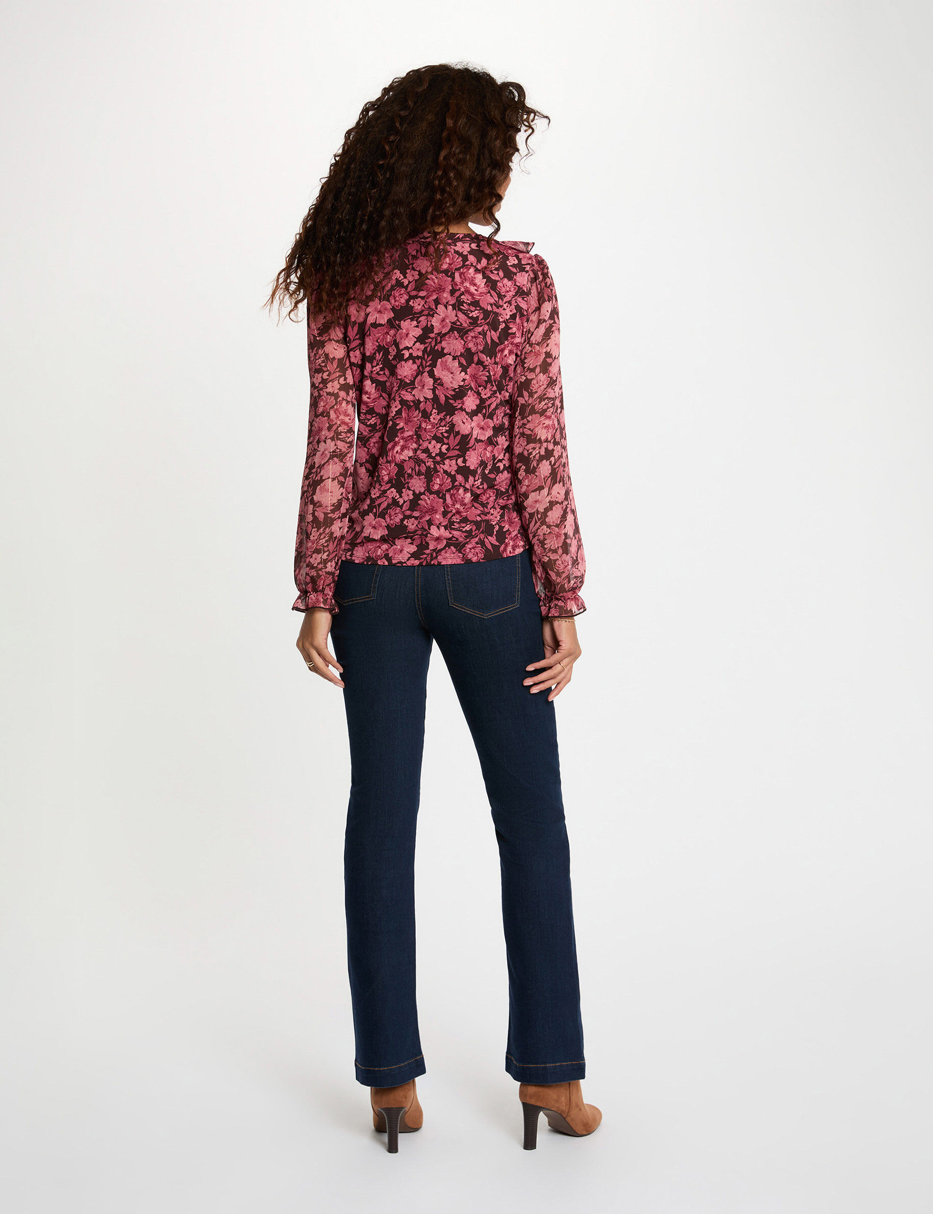 V-Neck Voile T-Shirt Bordeaux Women