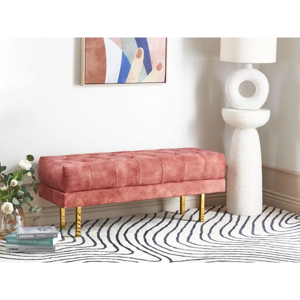 ROSEVILLE - Bankje - Roze - Fluweel