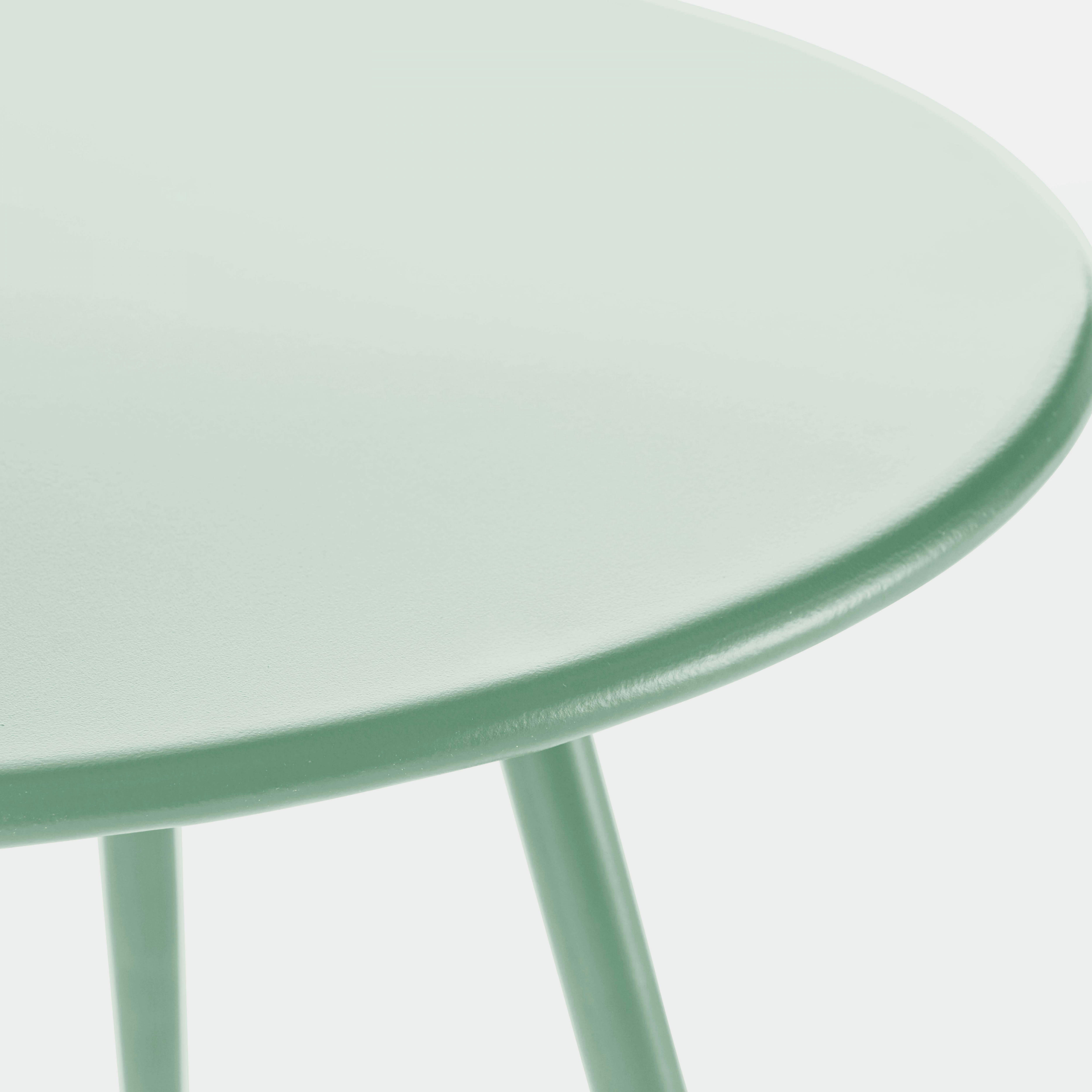 PALAVAS - Table basse ronde en métal vert sauge 40 cm