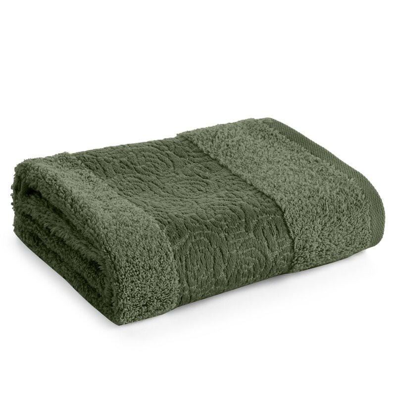 Ręcznik Iris 70x140 07 zielony ciemny z welurową bordiurą