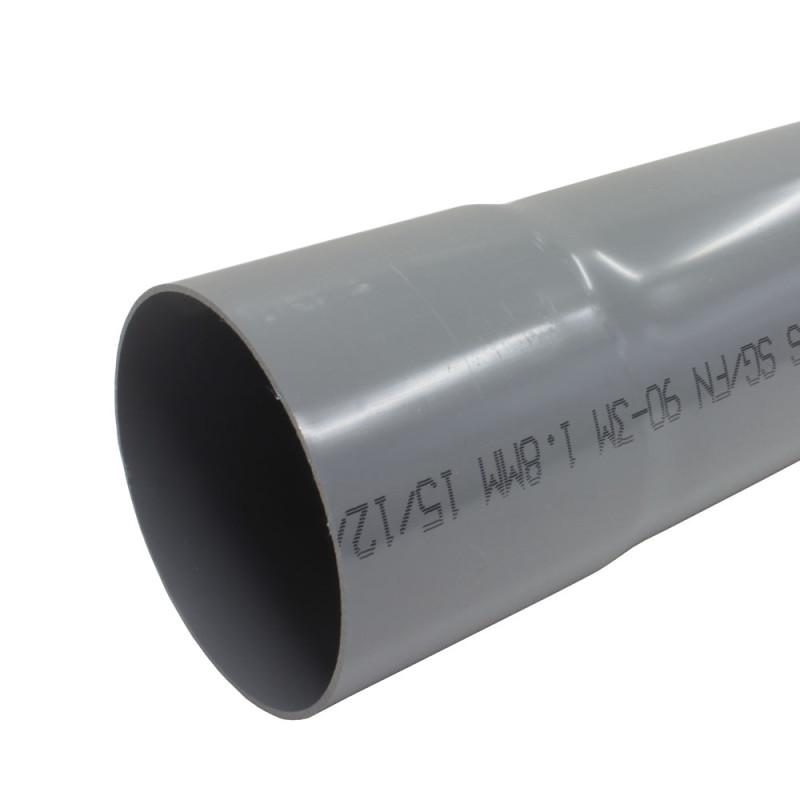 Tuyau d'évacuation d'eau usée en PVC 1,8 mm Ø 90 mm x 2 m