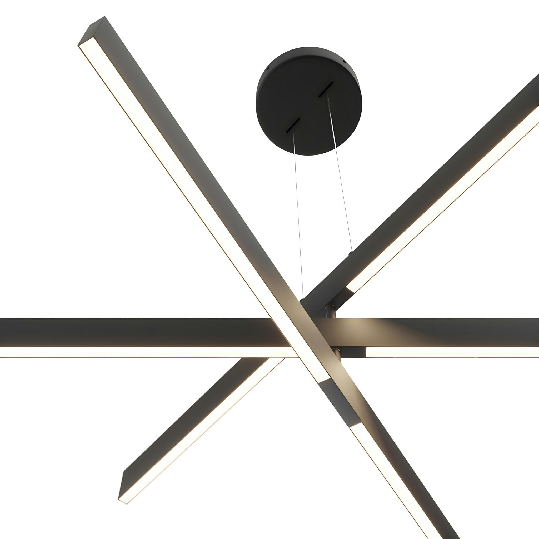 Suspension noire LED – barres origami superposées SALEM