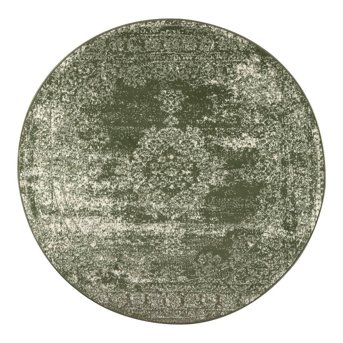 EVA Interior vloerkleed Bloom- rond - Groen - vintage- 235 x 235 cm