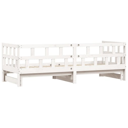NNEVL Daybed with Trundle White 90x190 cm Solid Wood Pine