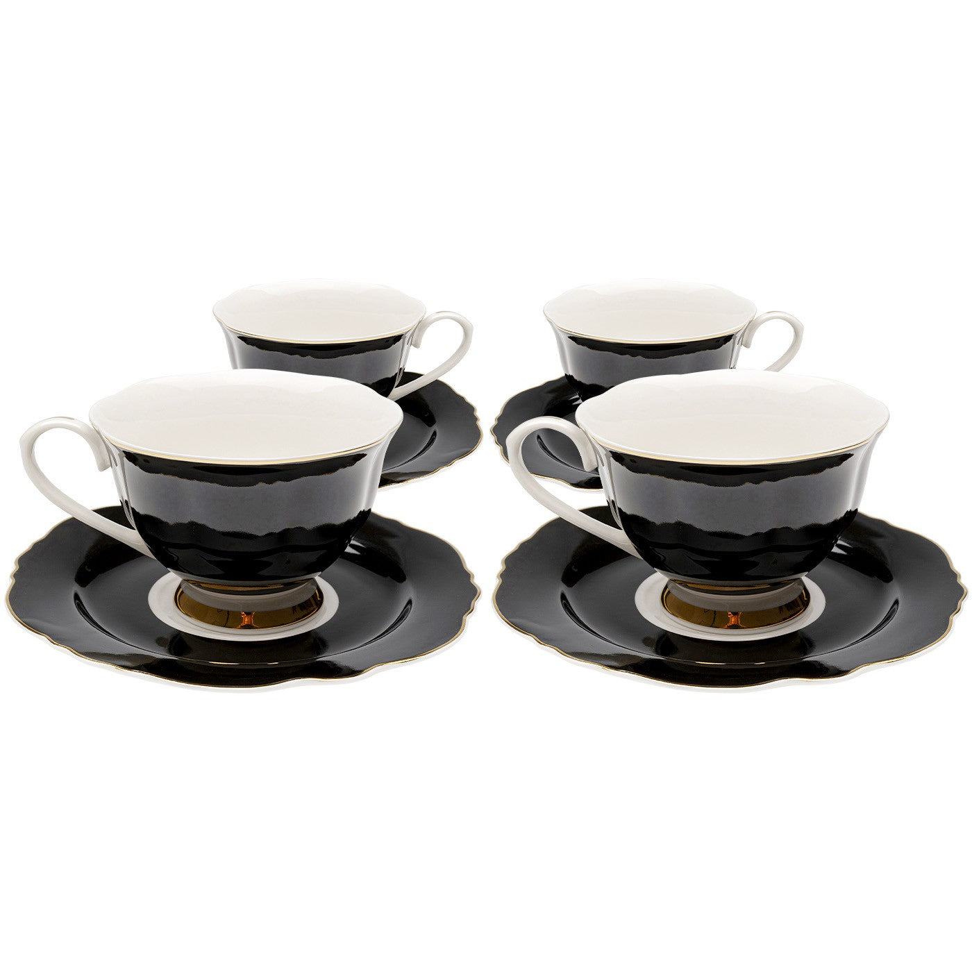 Kare Design Koffiekoppen Harlequin zwart (4/set)